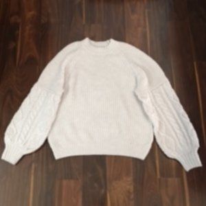 (NEW) a.n.a - Light Gray Crew Neck Long Sleeve Sweater - Size L